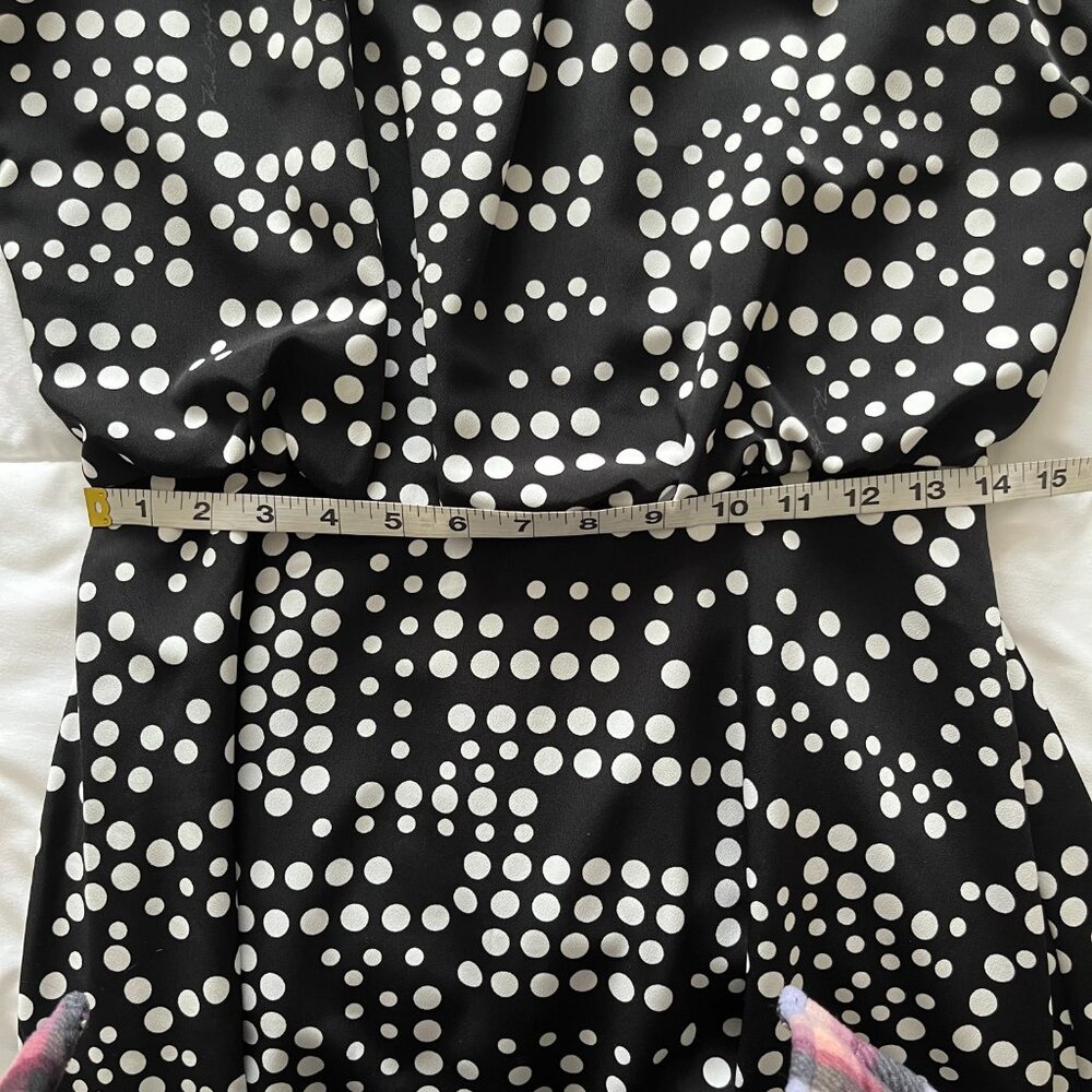 KARL LAGERFELD PARIS Women's Dot-Print Mock-Neck 3/4-Sleeve Office Chic 4 New - Picture 5 of 9